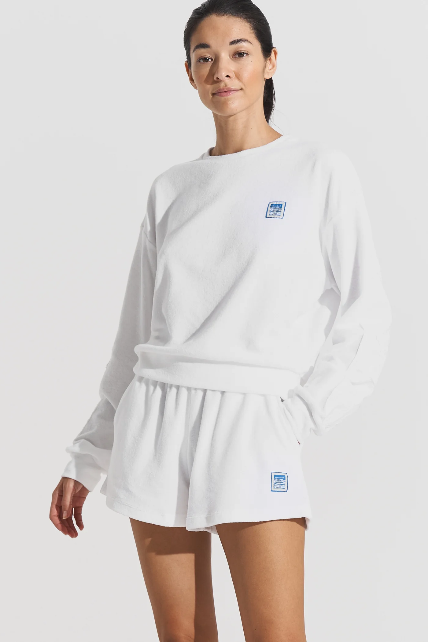 Terry Logo Sweatshirt White Gensere